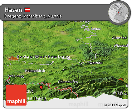 Satellite Panoramic Map of Hasen