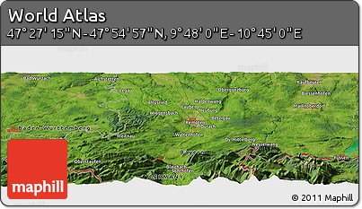 Satellite Panoramic Map of the Area around 47° 41' 6" N, 10° 16' 30" E