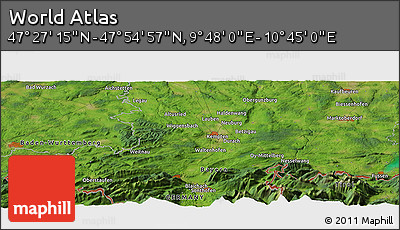 Satellite Panoramic Map of the Area around 47° 41' 6" N, 10° 16' 30" E
