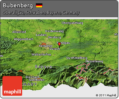 Satellite Panoramic Map of Bubenberg