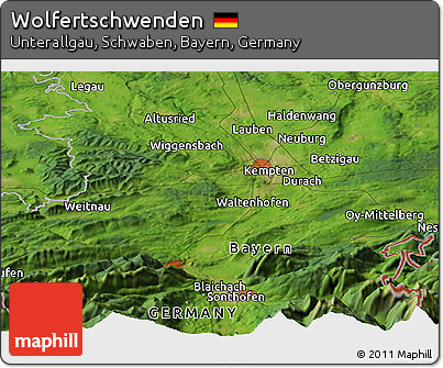 Satellite Panoramic Map of Wolfertschwenden