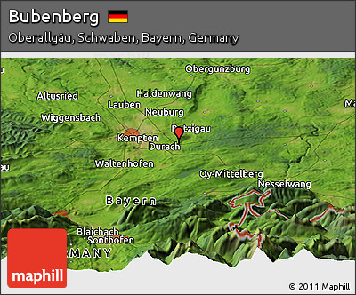 Satellite Panoramic Map of Bubenberg
