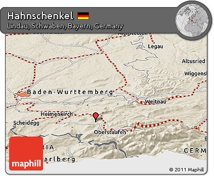 Shaded Relief Panoramic Map of Hahnschenkel
