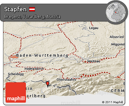 Shaded Relief Panoramic Map of Stapfen