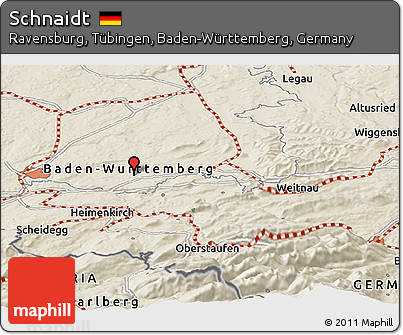 Shaded Relief Panoramic Map of Schnaidt
