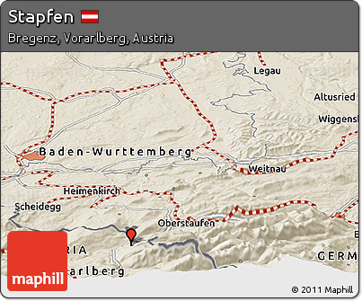 Shaded Relief Panoramic Map of Stapfen