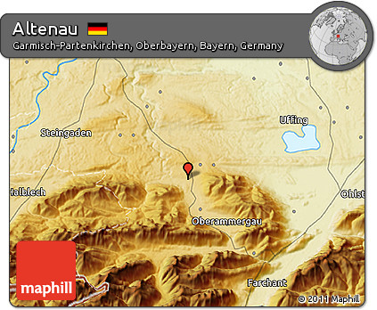 Physical 3D Map of Altenau