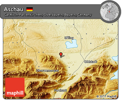 Physical 3D Map of Aschau