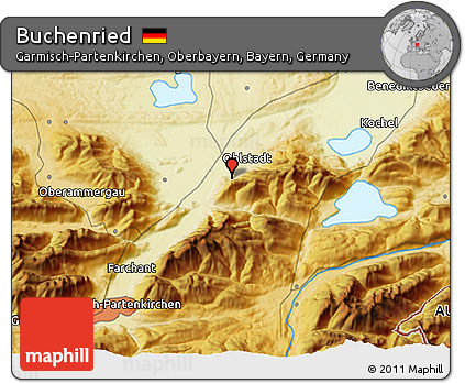 Physical 3D Map of Buchenried