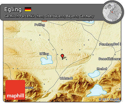 Physical 3D Map of Egling
