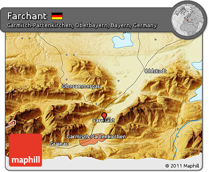 Physical 3D Map of Farchant