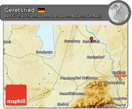Physical 3D Map of Geretsried