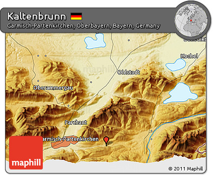 Physical 3D Map of Kaltenbrunn