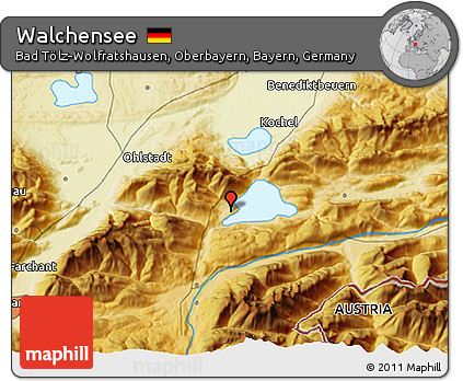 Physical 3D Map of Walchensee