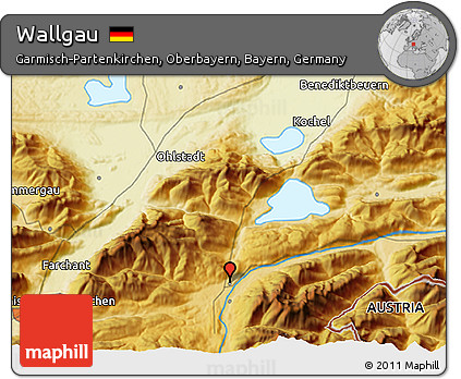 Physical 3D Map of Wallgau