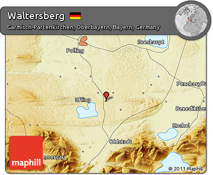 Physical 3D Map of Waltersberg