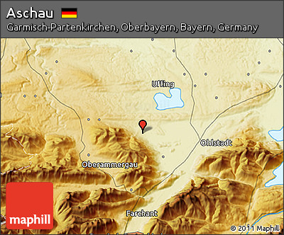 Physical 3D Map of Aschau