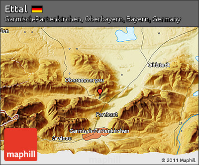 Physical 3D Map of Ettal