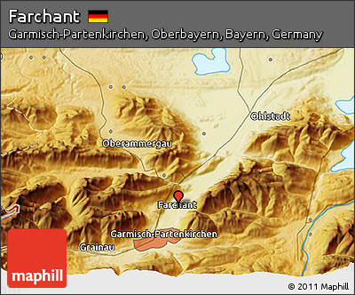 Physical 3D Map of Farchant
