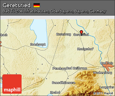 Physical 3D Map of Geretsried