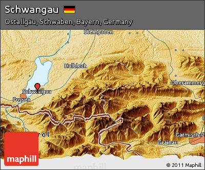 Physical 3D Map of Schwangau