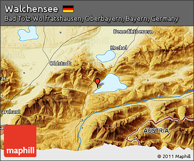 Physical 3D Map of Walchensee