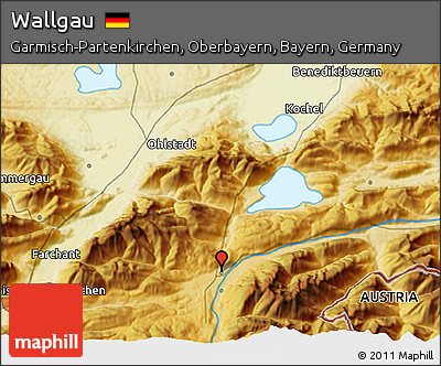 Physical 3D Map of Wallgau