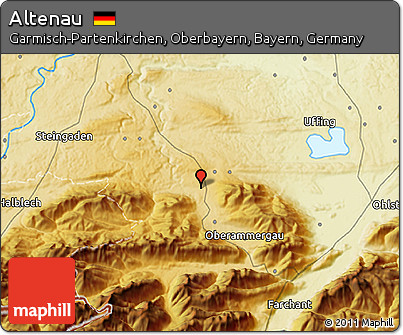 Physical 3D Map of Altenau