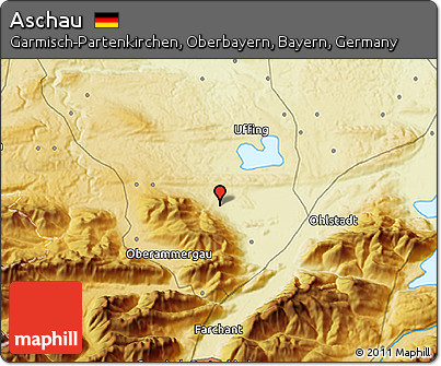 Physical 3D Map of Aschau