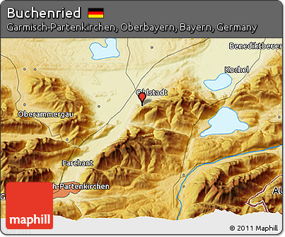 Physical 3D Map of Buchenried