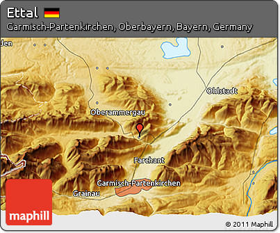 Physical 3D Map of Ettal