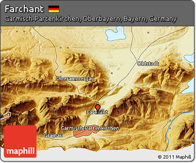 Physical 3D Map of Farchant