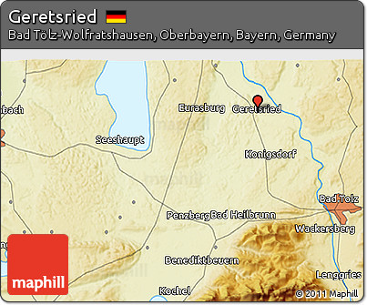 Physical 3D Map of Geretsried