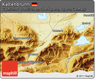 Physical 3D Map of Kaltenbrunn