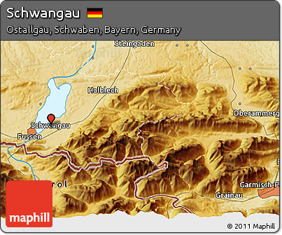 Physical 3D Map of Schwangau