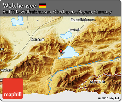 Physical 3D Map of Walchensee