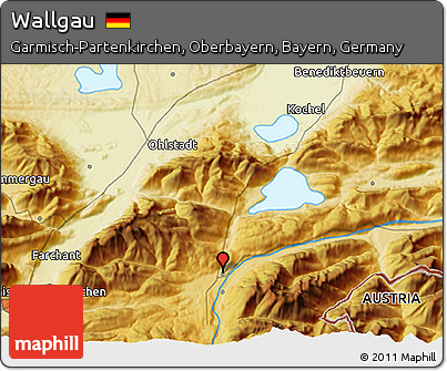 Physical 3D Map of Wallgau