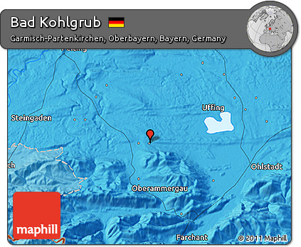 Political 3D Map of Bad Kohlgrub
