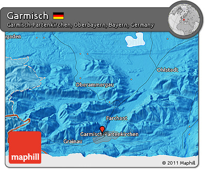Political 3D Map of Garmisch