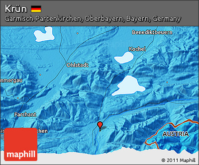 Political 3D Map of Krün