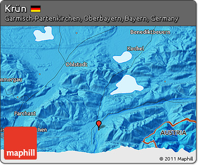 Political 3D Map of Krün