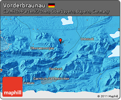 Political 3D Map of Vorderbraunau