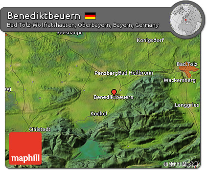 Satellite 3D Map of Benediktbeuern