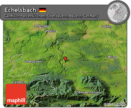 Satellite 3D Map of Echelsbach