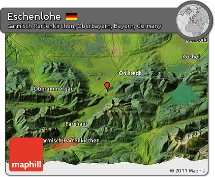 Satellite 3D Map of Eschenlohe
