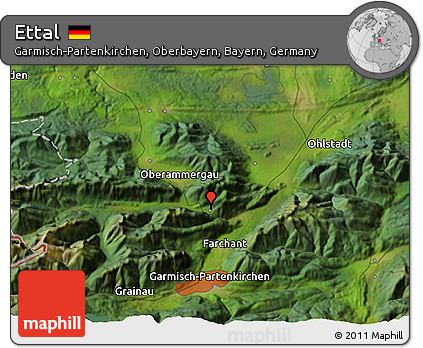 Satellite 3D Map of Ettal