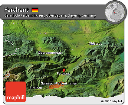 Satellite 3D Map of Farchant