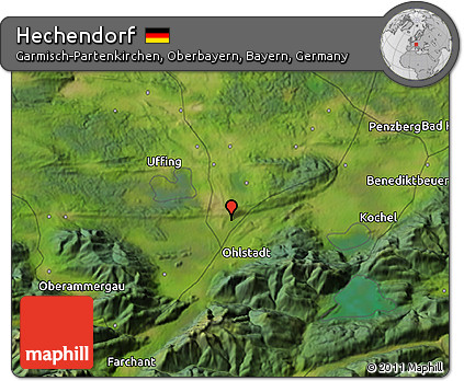 Satellite 3D Map of Hechendorf
