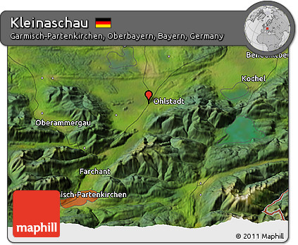 Satellite 3D Map of Kleinaschau