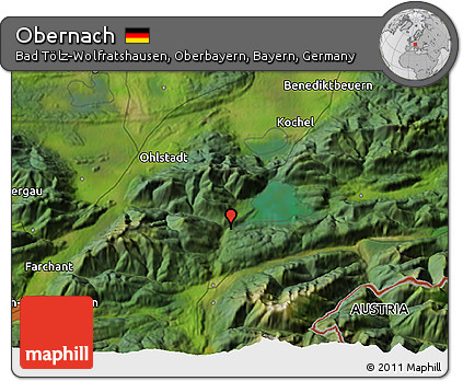 Satellite 3D Map of Obernach
